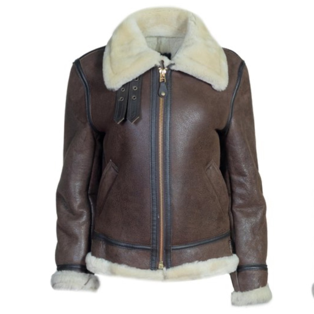 NWT SCHOTT NYC Women's Shearling B-3 Bomber Jacket, S